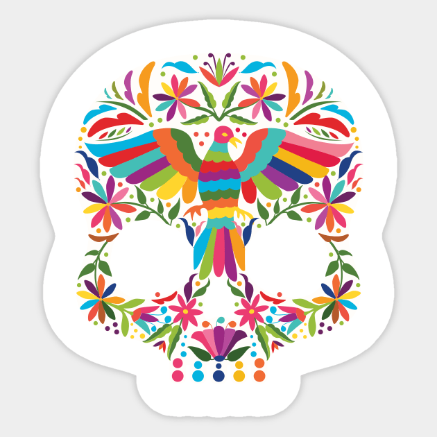 Mexican Otomí Skull Design Sticker by Akbaly